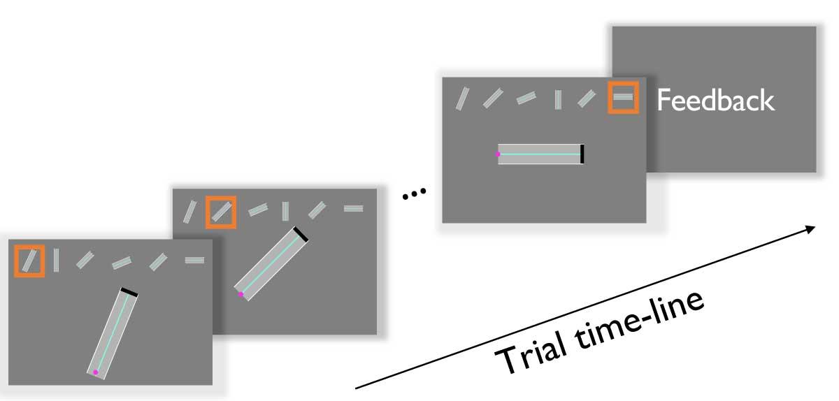 diagram of the task, showing streets that are presented in sequence to the participant